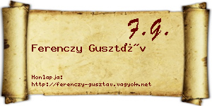 Ferenczy Gusztáv névjegykártya